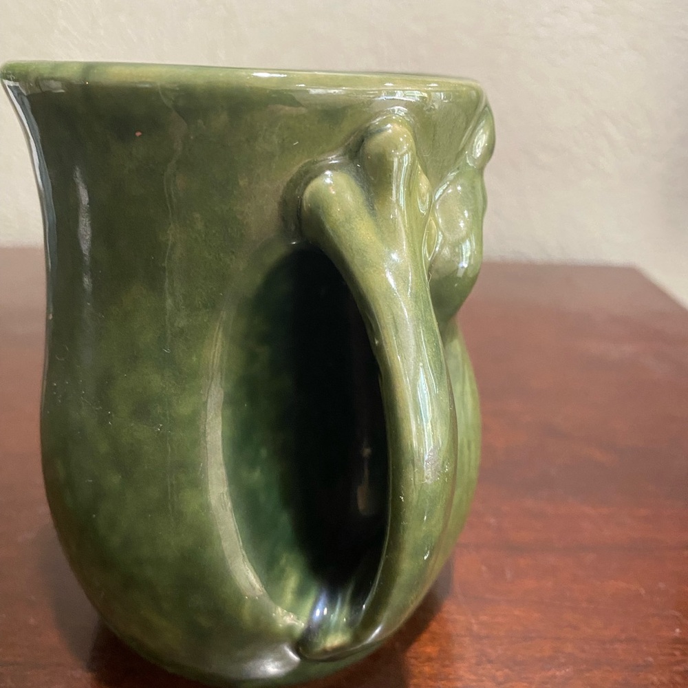 Gift Craft Ceramic Hand Warmer Frog Mug, Features a 3D Green Glazed Frog - Picture 4 of 7